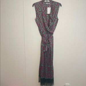 Lamira mode Chic Sleeveless Maxi Dress in Purple and Green new XL